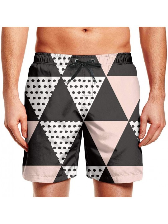 Board Shorts Mens Summer Quick Dry Side Pockets Shorts Halloween Pumpkin Novelty Face - Black White Pink - CX18T5HMSAK $25.72