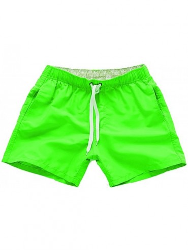 Board Shorts Men's Casual Quick Dry Swim Trunks Beach Boardshorts with Pockets - Fluorescent Green - C318CXG0N82 $34.73