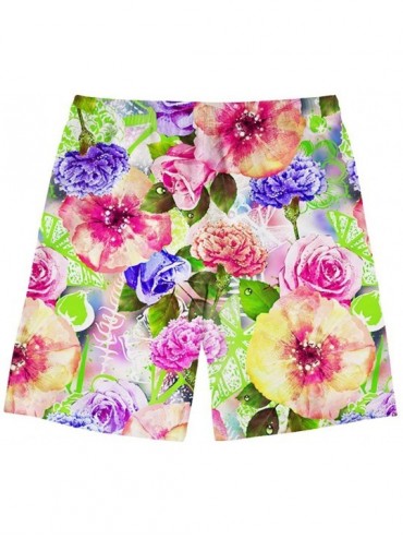 Trunks Tropical Style Mens Beach Swim Surf Shorts Quick Dry Sports Trunks with Mesh Lining - Floral-2 - CF18GQOMDAZ $53.47
