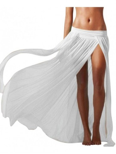 Cover-Ups Womens Bikini Swimsuit Beach Dress Skirts Sheer Sarong Beach Swimwear Wrapped Cover up (White) - White - CS182LCYYY...