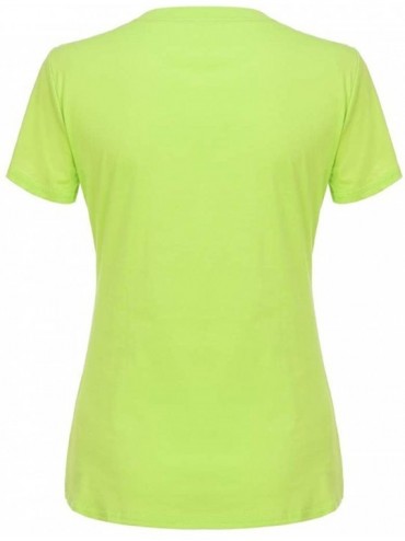 Tops Letter Print Oversized Short Sleeve Women's Shirt - R-green - CV19645DW4H $24.84