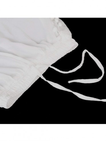 Cover-Ups Women's Long Sheer Beach Pants Swimwear Bottom Cover Up High Split Chiffon Swimsuits Trousers - White - CA18RXKLXLY...