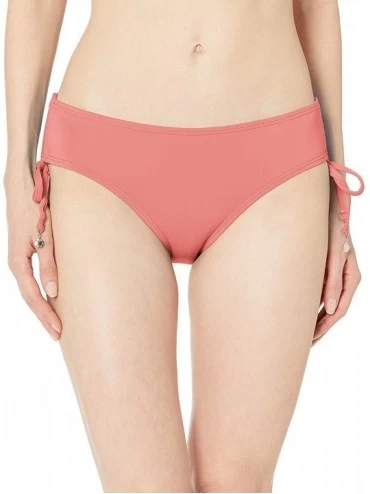 Bottoms Women's Alex Solid Side Tie Adjustable Bikini Swim Bottom - New Coral - CP18K2YLANN $44.24