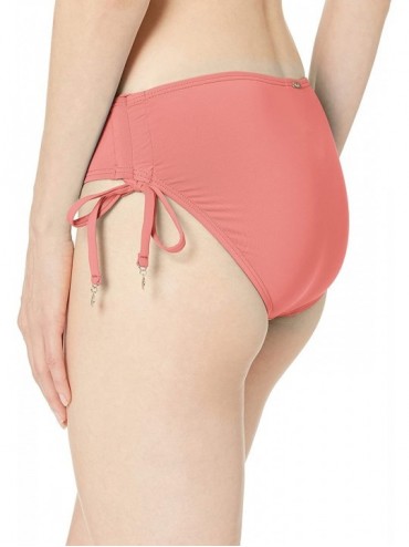 Bottoms Women's Alex Solid Side Tie Adjustable Bikini Swim Bottom - New Coral - CP18K2YLANN $23.56