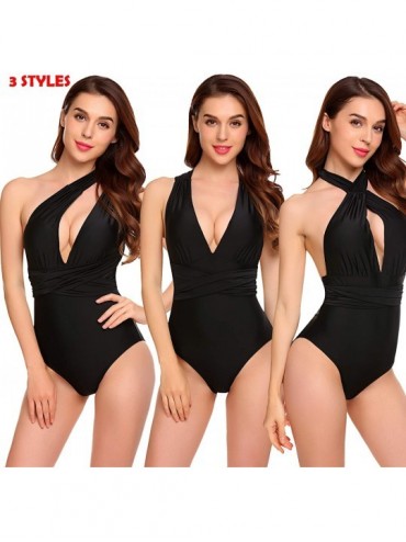 Sets Women's Padded 2 Pieces Bikini Set Printed Swimsuits Cut Out Bathing Suit - Black - CX180284L5N $39.59