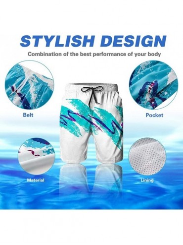 Trunks Mens Summer Swim Trunks 3D Graphic Quick Dry Funny Beach Board Shorts with Mesh Lining - Cup - CX18GLKRI0C $18.32