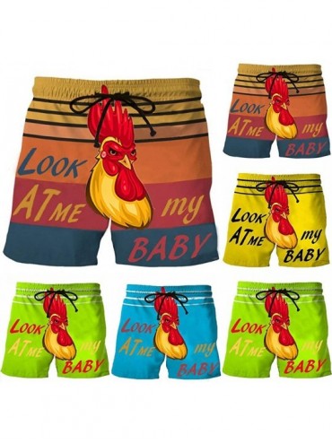 Board Shorts Mens Swim Trunks Beachwear Board Shorts for Swim-Cock Printed Bermudas Shorts Funny Trouser-Look at My Pecker - ...