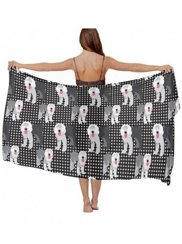 Cover-Ups Women Summer Chiffon Sarongs Beach Swimsuit Bikini Cover Up Shawl Wrap - Old English Sheep Dog - CF196SEW86L $21.39