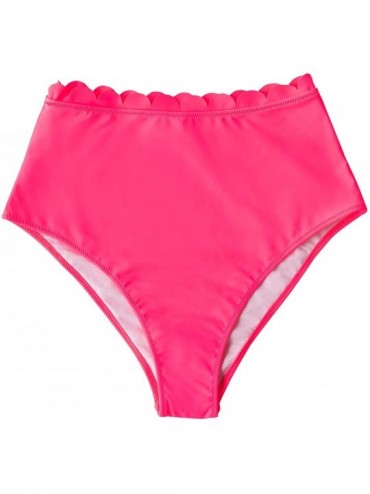 Bottoms Women's Tummy Coverage Bikini Bottom - Neon Pink - CN19CZMQA0Z $32.43