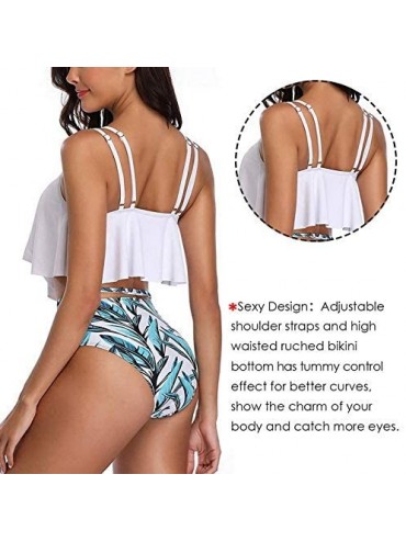 Sets Swimsuits for Women High Waisted Bikini Swimsuits Push Up Halter Bikini Padded Two Piece Bathing Suits - A-white - CY19C...
