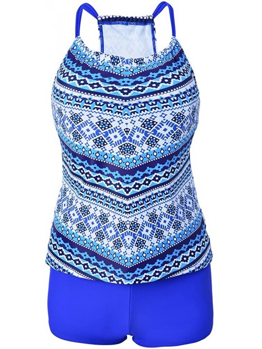 Racing Two Piece Swimsuit Set Bikini Swimsuit Sport Bathing Suit for Lady Teens Girls - Blue - CU1829X25X8 $19.26