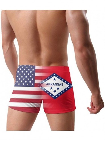 Briefs American Bolivia Flag Men's Quick Dry Swimsuit Boxer Trunks Square Cut Bathing Suits - American Arkansas State Flag - ...