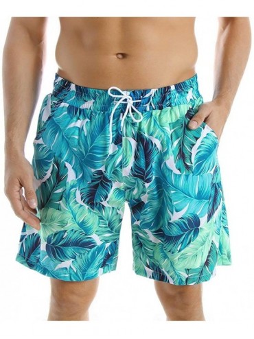 Trunks Daddy and Me Palm Printing Swim Trunks Matching Swimwear Quick Dry Surfing Beach Shorts Summer Underwear - Blue-2 - CA...