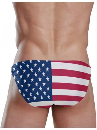 Briefs Sexy Swim Brief Bikini National Flag Beach Athletic Swimwear Briefs Sports - American Flag - CX18SZMX5RC $14.99