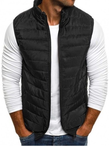 Racing Mens Vest Jacket Winter Warm Waistcoat Lightweight Zipper Sleeveless Water-Resistant Packable Puffer Down Coat - Black...