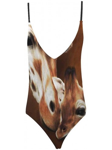 One-Pieces Funny Giraffe Animal V-Neck Women Lacing Backless One-Piece Swimsuit Bathing Suit XS-3XL - Design 3 - CH18S348LWH ...