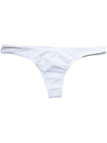 Tankinis Women's Sexy Bikini Thong Bottom Ruched Brazilian Beachwear Cheeky Swimwear - Z-white - CU18TX3ADHI $11.02