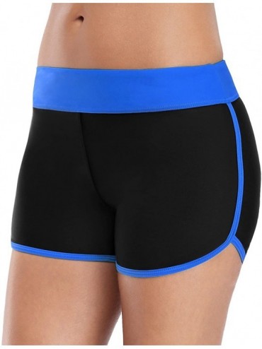 Bottoms Women's Swim Shorts Boyleg Draw String Tankini Swimsuit Bottom - Navy/Blue1 - C018GCOL0DD $31.50