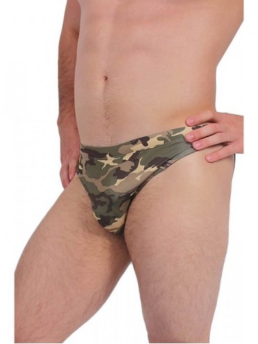 Briefs Men's Army Green Camoflage Swimwear Bikini - C211LCE685L $20.72