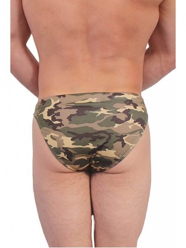 Briefs Men's Army Green Camoflage Swimwear Bikini - C211LCE685L $8.40