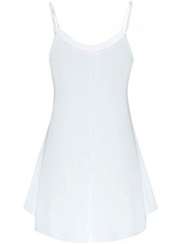 Cover-Ups Cami Tank Dresses for Women Fashion Crochet Lace Backless Short Mini Dress Camisole Sleeveless Tunic Dress 3 White ...