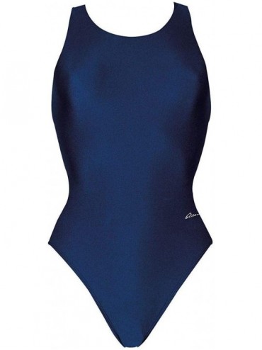 Racing Women's Winners Performance Back Solid Swimsuit - Navy - CN112K4AUT1 $38.47