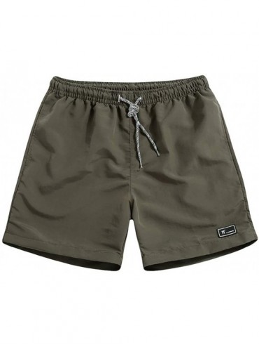 Trunks Fitness Beach Pants Loose Swim Trunks Shorts - Army Green - C1199RA46IY $13.06