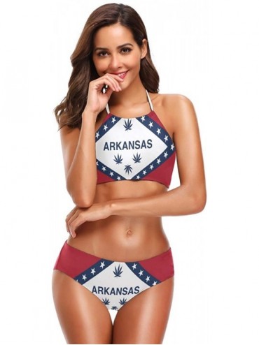 Sets Flag of Greece Bikini Swimwear Swimsuit Beach Suit Bathing Suits for Teens Girls Women Flag of Arkansas Marijuana - C418...