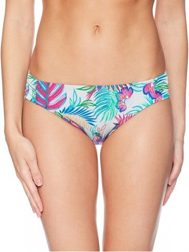 Tankinis Women's Femme Fatal Shirred Side Bikini Bottom Swimsuit - Polynesian Palms - CT18Q83S42T $88.12