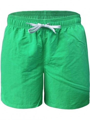 Trunks Men's Swim Trunks Quick Dry Swim Shorts with Mesh Lining Swimwear Bathing Suits with Pockets - Green - CF18UA8CT77 $30.21
