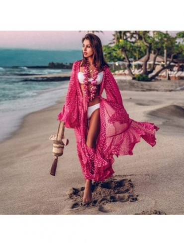 Cover-Ups Women Bathing Suit Cover Up Swimsuits Coverups Kaftan Beach Dresses - 05-rose - C5195A7W9TC $24.52