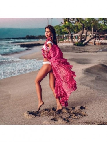 Cover-Ups Women Bathing Suit Cover Up Swimsuits Coverups Kaftan Beach Dresses - 05-rose - C5195A7W9TC $24.52