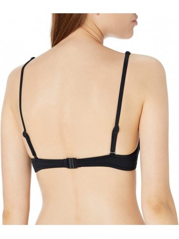 Tops Women's Pintucked Underwire Bikini Top Swimsuit - Seafolly Black - CO18Z3S2KIK $51.32