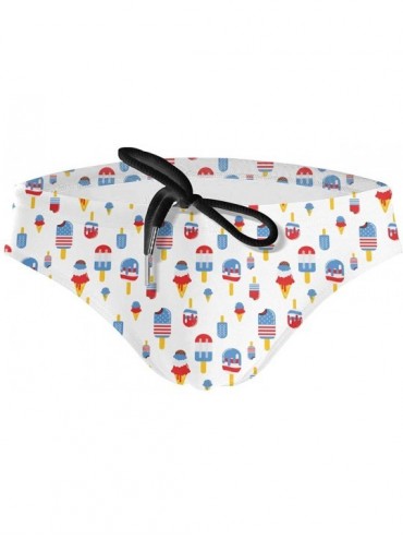 Briefs Patriots British Flag Umbrella Men Briefs Bikini Swimwear Sexy Low Rise Swimsuit with Drawstring - Patriotic Ice Cream...