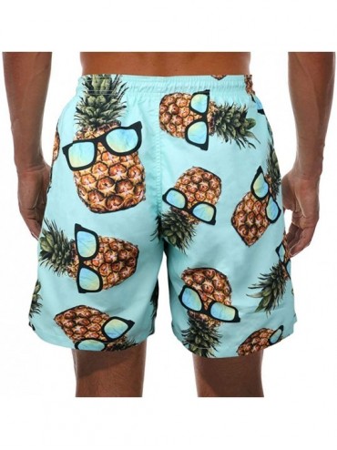 Trunks Mens Swim Trunks Short Quick-Dry Swimming Trunks with Mesh Lining Fashion Trend Turnks - 301-green Pineapple - CZ19GUK...
