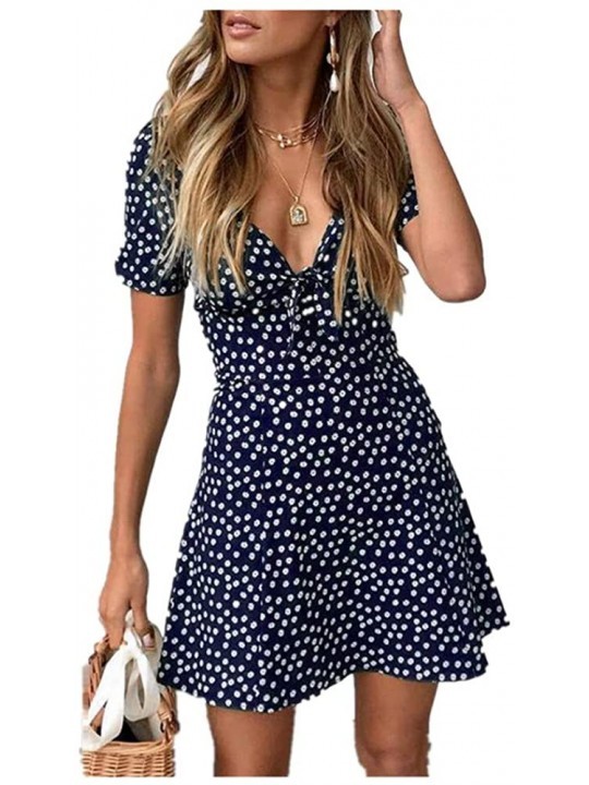 Cover-Ups Women Tunic Tops Dress Lady Outfit Evening Party Mini Dress - A-navy - CK18Q07TI9L $20.84