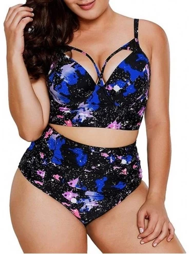 Sets Swimwear for Womens- Summer Plus Size Push-up One-Piece Swim Dress Beachwear Tankini Bikini - 5451black - CU18SXMA2C0 $3...