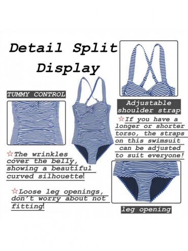 One-Pieces Swimsuits for Women-One Piece Bathing Suits for Womens Swimsuits Tummy Control - Blue - CB19C7EOKXQ $22.05