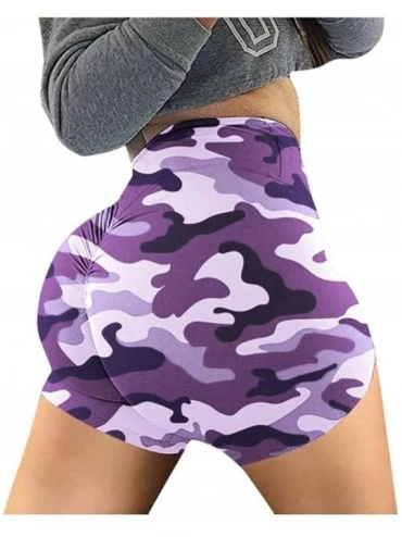 Board Shorts Women Basic Slip Bike Shorts Compression Workout Capris Leggings Yoga Shorts - Purple - C71994DN9OX $31.31