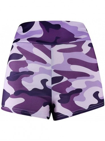 Board Shorts Women Basic Slip Bike Shorts Compression Workout Capris Leggings Yoga Shorts - Purple - C71994DN9OX $34.61