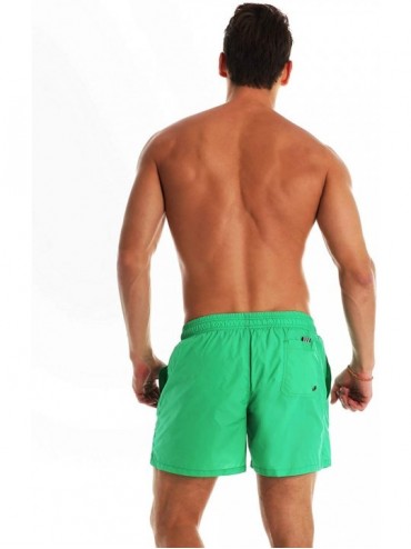 Trunks Men's Swim Trunks Quick Dry Beach Shorts Swimwear Bathing Suit with Mesh Lining - A17-green - CJ18W5QTYTN $16.01