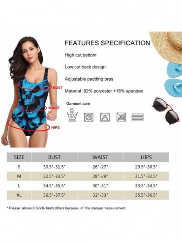 Racing Women's Sexy Backless One Piece Swimsuit Black and Gold Stars Printed Swimwear for Women Black and Blue Cool Skulls - ...