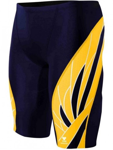 Racing SPORT Men's Phoenix Splice Jammer Swimsuit - Navy/Gold - CT11E91BHWX $64.50