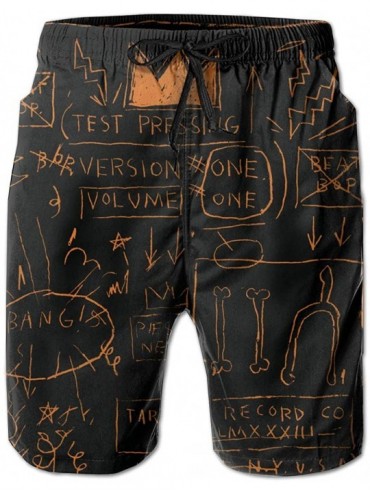 Board Shorts Jean-Michel Basquiat Men's Summer Beach Surf Board Shorts Swimming Trunks Casual Short Pants - CW18SZR3S2Y $21.04