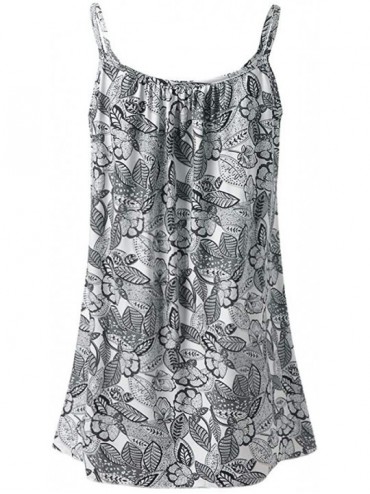 Racing Women Summer Printed Sleeveless Vest Blouse Tank Tops Camis Clothes - Gray - CO18SSZ20RT $12.23