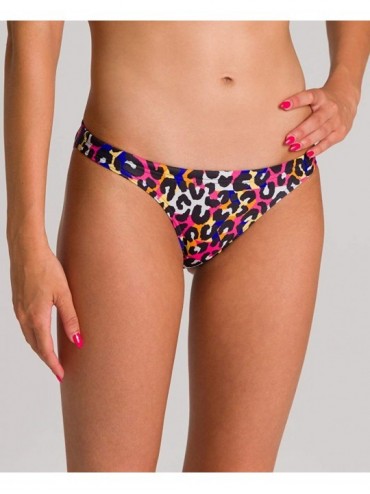 Bottoms Womens Cheetah Heat Tie Back MaxLife Bikini Swimsuit - Freak Rose/Multi - Bottom - C1192CTXLDG $40.93