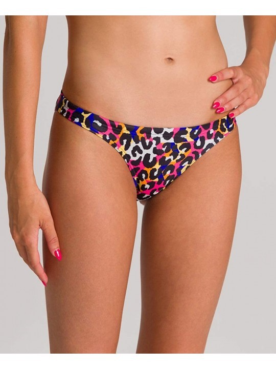 Bottoms Womens Cheetah Heat Tie Back MaxLife Bikini Swimsuit - Freak Rose/Multi - Bottom - C1192CTXLDG $19.39