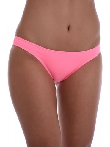 Bottoms Sexy Women's Bikini Bottom Brief Style - Made in EU Lady Swimwear 108 - Pink - CK195LO0KM5 $31.33