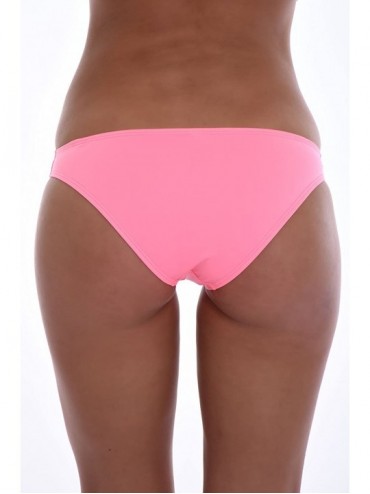 Bottoms Sexy Women's Bikini Bottom Brief Style - Made in EU Lady Swimwear 108 - Pink - CK195LO0KM5 $31.33