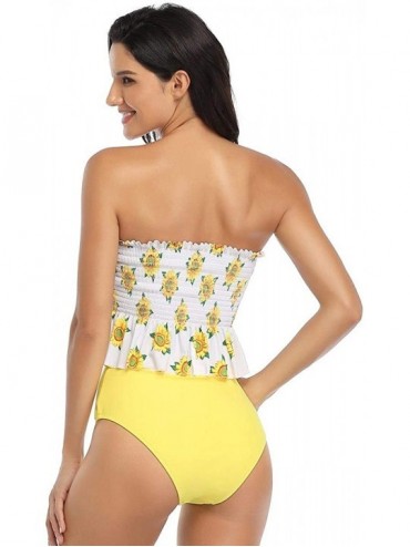 Sets Bikini Swimsuit for Women High Waisted Swimsuits Two Piece Tankini Bathing Suits - Sunflower - C31908U3KWD $21.56